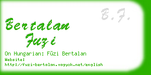 bertalan fuzi business card
