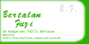 bertalan fuzi business card